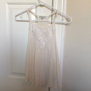 american eagle creme lace tank top